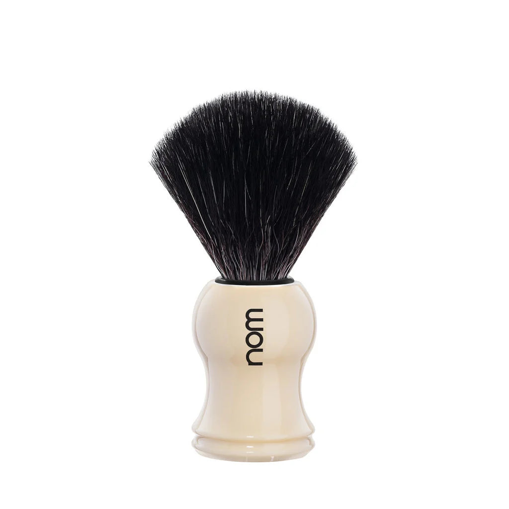 nom by Muehle GUSTAV Shaving Brush - Creme Handle & Black Fibre (21 CR)
