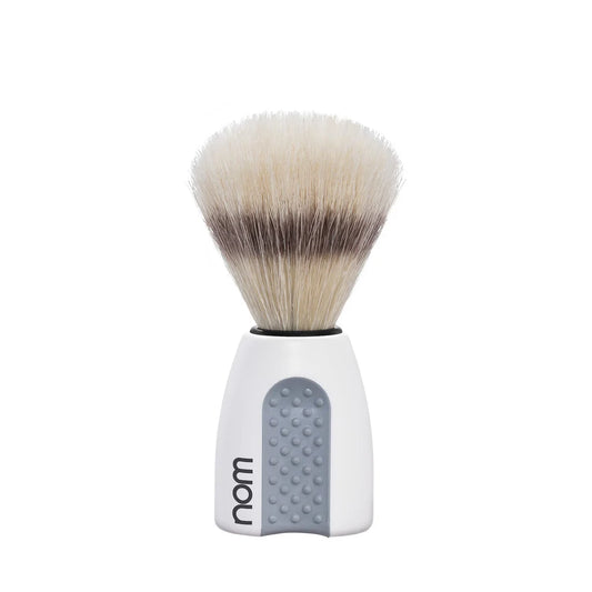 nom by Muehle ERIK Shaving Brush - White Handle & Boar Bristles (41 WH)